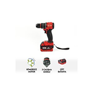 36 Volt 5 Ah Kömürsüz Darbeli̇ Matkap Vi̇dalama Çi̇ft Akülü
