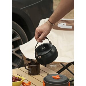 Balbal 1 Litre Siyah Renkli Kamp Çaydanlık