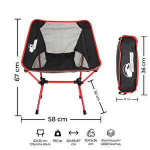 Urban Badger Loki Çantalı Katlanır Sandalye Kırmızı