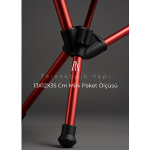 Urban Badger Kırmızı Loki Sandalye Teleskopik 950 Gr 7050 Alüminyum Ultra Hafif 600d Oxford Kumaş