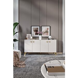 Zeugma Konsol Mdf Mebran Kapak Ekru Gold