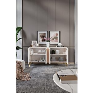Zeugma Konsol Mdf Mebran Kapak Ekru Gold