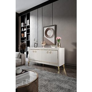 Klas Konsol Mdf Mebran Kapak Ekru Gold