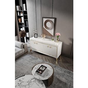 Klas Konsol Mdf Mebran Kapak Ekru Gold