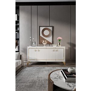 Klas Konsol Mdf Mebran Kapak Ekru Gold