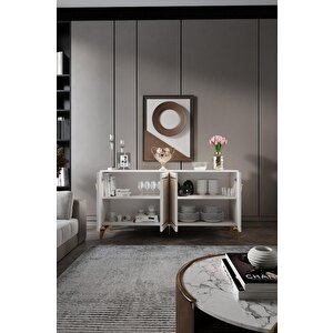 Klas Konsol Mdf Mebran Kapak Ekru Gold