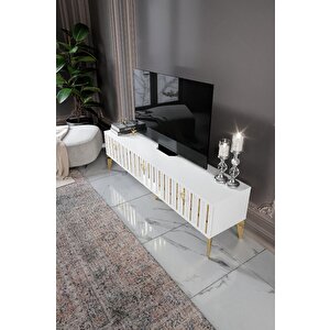 150 Cm Dubai̇ Mdf Mebran Kapak Beyaz Gold