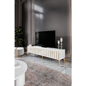 180 Cm Dubai̇ Mdf Mebran Kapak Beyaz Gold
