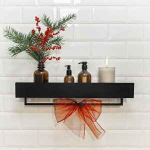 Metal Banyo Rafı Siyah Havluluk Şampuanlık Ve Sabunluk Rafı