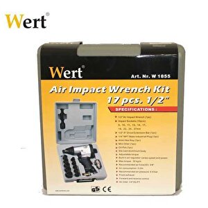 Wert Havalı Somun Sıkma Seti (1/2", 17 Parça)