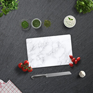 Cam Kesme Tahtası - Cam Kesme Tablası  | Klasik Mermer Desenli | 20cm X 30cm