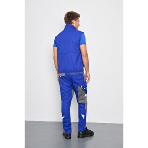 Sax Mavi Harman Karışımı Yelek Pantolon 2XL