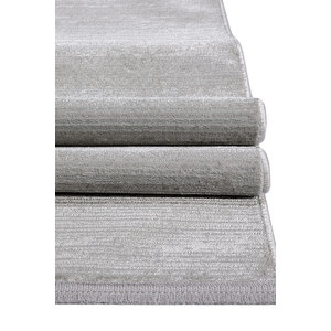 Konfor Parla 5788 Gri Kadife İplikli Salon Mutfak Oturma Odası Halısı Modern Dokuma Halı 80x300 cm