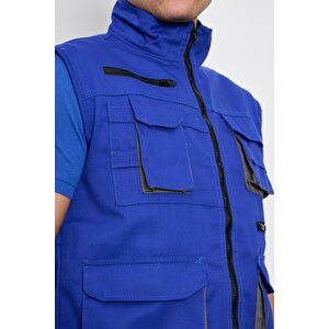 Orange Safety Sax Mavi Harman Karışımı Yelek Pantolon
