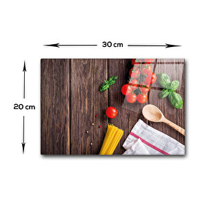 Cam Kesme Tahtası - Cam Kesme Tablası | Ahşap Ve Sebzeler | 20cm X 30cm