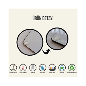 Cam Kesme Tahtası - Cam Kesme Tablası  | Kahverengi Detaylı Siyah Mermer Görünümlü | 20cm X 30cm