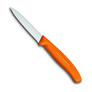 Tırtıklı Soyma Bıçağı 8 Cm Turuncu