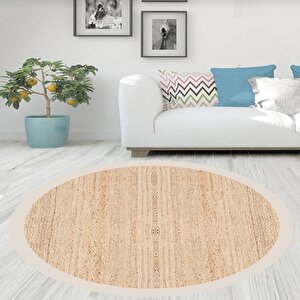 Dijital Baskı Hasır Desen Halı, Yuvarlak Halı, İskandinav Halı, Salon Halısı, Yıkanabilir Halı, Kaymaz Taban, Mutfak Halısı, Yolluk, Ev Dekorasyonu 100x100 cm