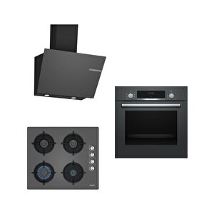 Gri 3lü Ankastre Set 250 ( Hbf534eh3t - Pop6c9o10o - Dwk66pj70t )