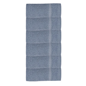 6 Lı %100 Pamuk Mutfak Havlusu Takımı 30x30 Cm Düz Renk Gri