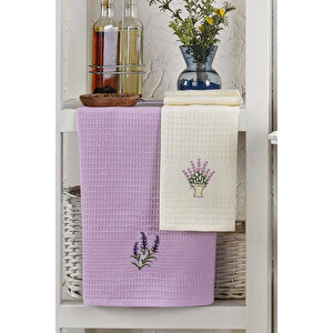 6 Parça Mutfak Kurulama Bezi 30 X 50 Cm Lavender Flower Renkli