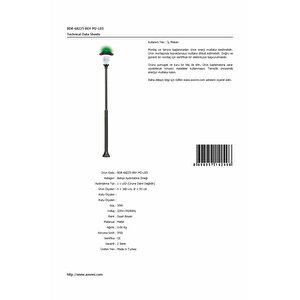 Bahçe Direkleri Led 30w 50cm Çelik Boru Siyah Dorbien-bdr-68225-bsy-m2-led