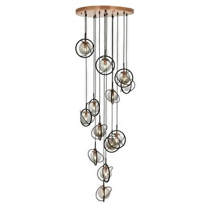 Rumple Modern Avize E14 78w 60cm Metal Siyah Avonni-av-1850-13t-bsy