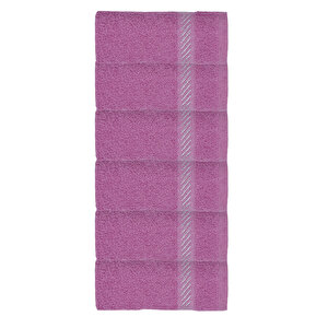 6 Lı %100 Pamuk Mutfak Havlusu Takımı 30x30 Cm Düz Renk Pembe