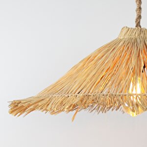 Macha Modern Avize E27 12w 50cm Rafya Doğal Dorbien-slr-8023