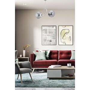 Zıt Modern Avize E27 24w 43cm Metal Krom/siyah Dorbien-fz-7452-2k