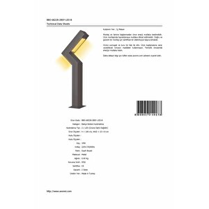 Bahçe Bollard Led 10w 15x8cm Alüminyum Profil Siyah Dorbien-bbo-68228-2bsy-led-b