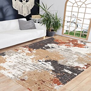 Eskitme Desen Halı, Salon Halısı, Yıkanabilir Halı, Kaymaz Taban, Mutfak Halısı, Yolluk, Ev Dekorasyonu 80x400 cm