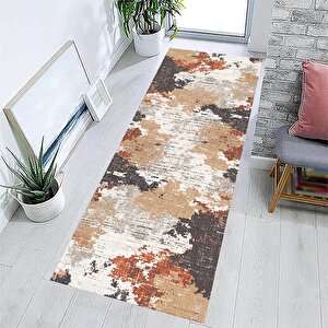 Eskitme Desen Halı, Salon Halısı, Yıkanabilir Halı, Kaymaz Taban, Mutfak Halısı, Yolluk, Ev Dekorasyonu 80x400 cm