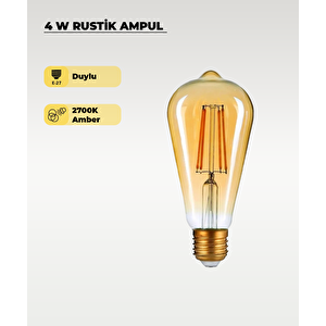4w Rustik Ampul 2500k Sarı Işık ST64