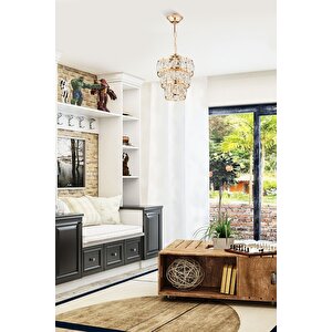 Diamond Klasik Avize E27 12w 21cm Metal Sarı Dorbien-fz-7518-ts
