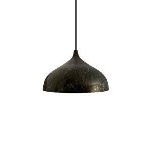 Rsylight Retro Kahve Mermer Desenli Dekoratif Tekli Rustik Metal Sarkıt Avize 43 Cm