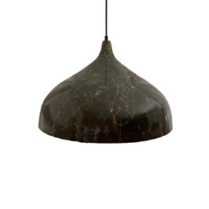 Rsylight Retro Kahve Mermer Desenli Dekoratif Tekli Rustik Metal Sarkıt Avize 43 Cm
