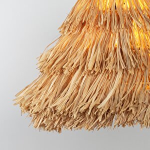 Konik Modern Avize E27 12w 40cm Rafya Doğal Dorbien-slr-8020