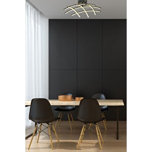 Yıldız Modern Avize Led 42w 60x60cm Alüminyum Profil Siyah Dorbien-er-10379-3bsy