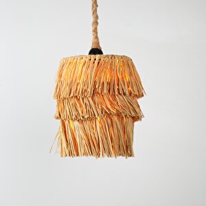 Doğal Modern Avize E27 12w 15cm Rafya Doğal Dorbien-slr-8071