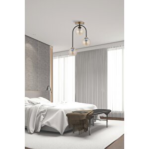 İmbalance Modern Avize E27 36w 35cm Metal Eskitme/siyah Dorbien-fz-7450-3e