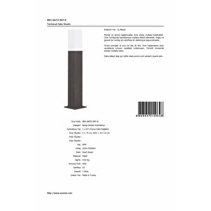 Bahçe Bollard E27 12w 10x10cm Alüminyum Profil Siyah Dorbien-bbo-68253-bsy-b