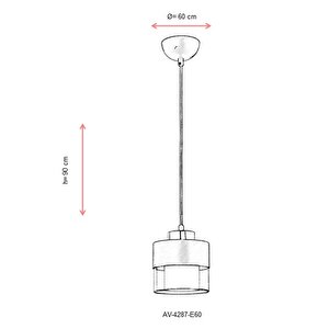 Spoil Klasik Avize E27 96w 60cm Metal, Cam Eskitme Dorbien-av-4287-e60