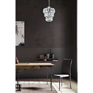 Diamond Klasik Avize E27 12w 21cm Metal Krom Dorbien-fz-7518-tk