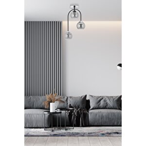 İmbalance Modern Avize E27 36w 35cm Metal Krom/siyah Dorbien-fz-7450-3k