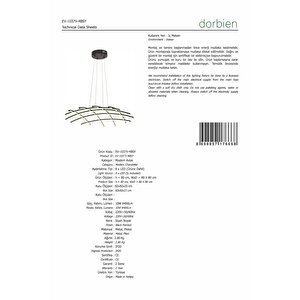 Yıldız Modern Avize Led 54w 75x75cm Alüminyum Profil Siyah Dorbien-ev-10379-4bsy