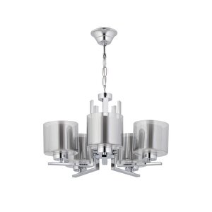 Silindir Modern Avize E27 60w 50cm Metal Krom Dorbien-fz-7395-5k