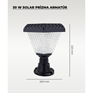 30w Solar Kristal Bahçe Aydınlatması 3 Renk Işık - Kumandalı