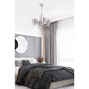 Silindir Modern Avize E27 48w 50cm Metal Krom Dorbien-fz-7395-4k