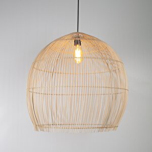 Asel Modern Avize E27 12w 60cm Rattan Doğal Dorbien-slb-8004